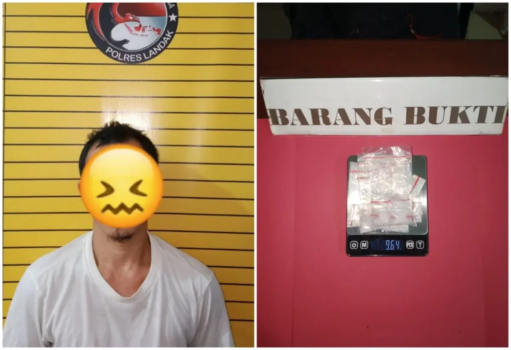 Polisi menunjukkan barang bukti diduga sabu dalam pengungkapan kasus narkotika di Landak. (Foto: Res-Landak)