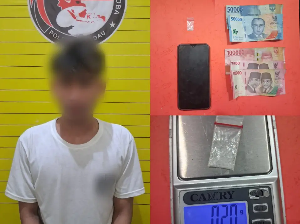 Polisi mengamankan barang bukti sabu seberat 0,20 gram dari pria yang diduga menjadi kurir narkoba di Belitang Hilir, Sekadau. (foto: Res-Sekadau)