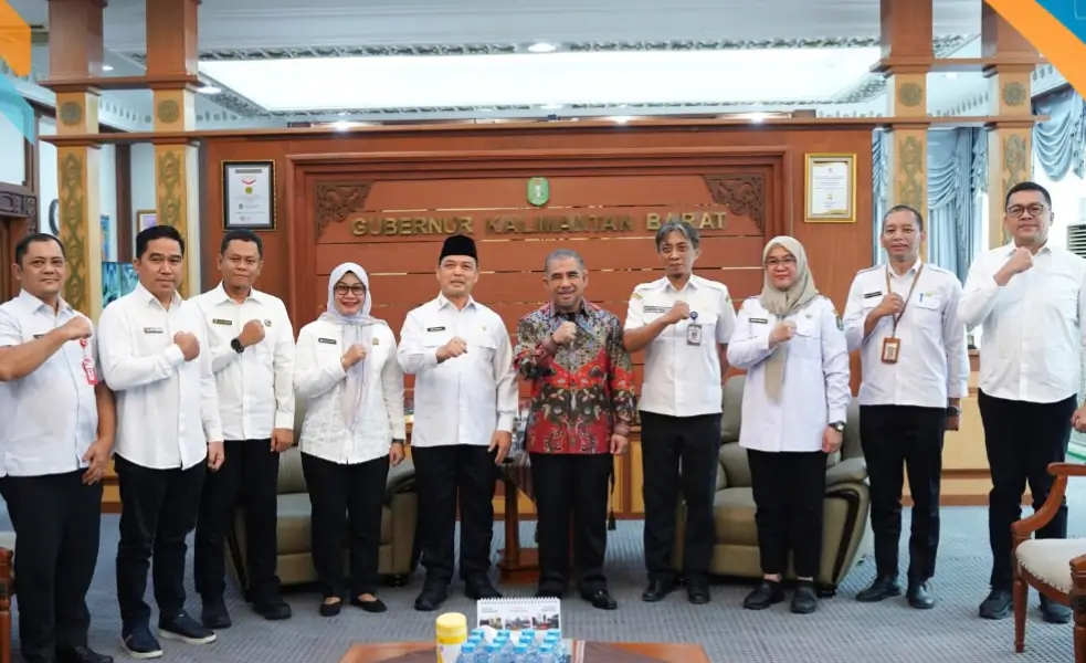 Gubernur Kalbar Ria Norsan menerima kunjungan Kepala Kanwil ATR/BPN Kalbar Nurhadi Putra di Pontianak.