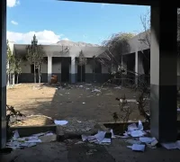 Kondisi kantor polisi di Quetta, Balochistan, usai serangan terkoordinasi kelompok separatis.