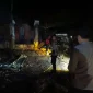 Rumah warga yang ludes terbakar di Dusun Sungai Akar, Desa Semuntai, Kecamatan Mukok, Kabupaten Sanggau.