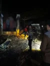 Rumah warga yang ludes terbakar di Dusun Sungai Akar, Desa Semuntai, Kecamatan Mukok, Kabupaten Sanggau.