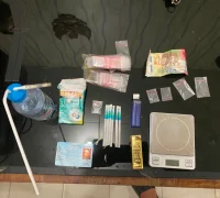 Barang bukti dugaan penyalahgunaan sabu yang diamankan Polsek Kota Baru Polres Melawi.
