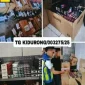 123 Polisi Sarawak memeriksa tumpukan rokok ilegal yang diselundupkan dua warga Indonesia di Kuching.