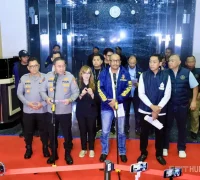 Konferensi pers Bareskrim Polri terkait pengungkapan jaringan judi online internasional di Jakarta Barat dengan menghadirkan ratusan WNA yang diamankan.