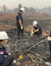 Polisi melakukan olah TKP kasus dugaan pembakaran lahan yang melibatkan anggota DPRD Mempawah. (Foto: Res-Mpw)