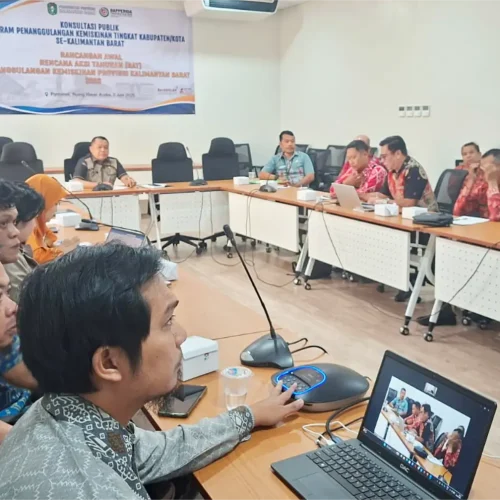 Suasana konsultasi publik Rencana Aksi Tahunan Penanggulangan Kemiskinan Tahun 2026 di Kantor Bapperida Provinsi Kalimantan Barat.
