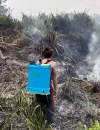 Personel Polsek Sekayam melakukan pengecekan tiga titik hotspot untuk mengantisipasi karhutla di Kecamatan Sekayam, Kabupaten Sanggau.