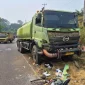 Kecelakaan truk tangki dan mobil pickup terjadi di Jalan Transkalimantan ruas Tayan–Batang Tarang, Sanggau, Jumat (18/9/2026). (Res-Sgu)
