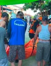 Tim gabungan mengevakuasi jasad IRT yang ditemukan meninggal dunia di Sungai Kapuas, Kecamatan Meliau, Kabupaten Sanggau.