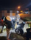 Petugas Polsek Pontianak Utara mengamankan remaja pelaku perang sarung saat patroli Ramadan, Sabtu (21/2/2026).