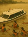 Ilustrasi - Petugas dan warga mengevakuasi speed penyeberangan yang tenggelam di Sungai Kapuas, Kubu Raya.