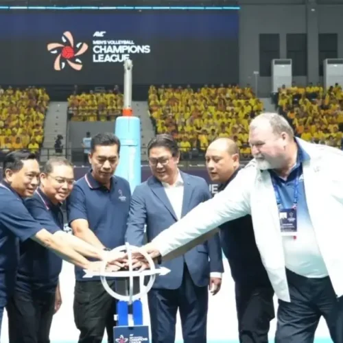 Gubernur Kalbar Ria Norsan membuka AVC Men’s Volleyball Champions League 2026 di GOR Terpadu A Yani Pontianak.