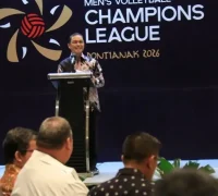 Gubernur Ria Norsan menyambut kontingen AVC Voli 2026 di Novotel Pontianak, (11/5/2026).