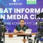 Abdul Muhari, Kepala Pusat Data dan Informasi BNPB, memberikan keterangan terkait distribusi logistik bencana Aceh. (BNPB)