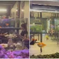 Akuarium berisi ikan hias di setiap meja Aqua Garden Cafe, tempat nongkrong unik di Jalan Ya’ M Sabran, Pontianak.