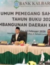 Gubernur Kalbar Ria Norsan memimpin RUPS Bank Kalbar Tahun Buku 2025 di Kantor Utama Bank Kalbar, Rabu (11/2/2026).