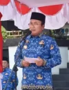 Bupati Kubu Raya Sujiwo memimpin apel ASN dan mendorong digitalisasi layanan publik. (Foto : Prokopim Kubu Raya)