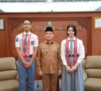 Gubernur Kalbar Ria Norsan menerima audiensi calon Paskibraka Nasional 2026 asal Kalimantan Barat sebelum berangkat ke Jakarta.