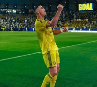 Cristiano Ronaldo merayakan gol penalti kemenangan Al-Nassr atas Al-Fayha di Liga Pro Saudi. (instagram.com/alnassr)