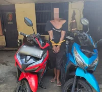 Petugas Polsek Pontianak Barat mengamankan terduga pelaku curanmor berinisial Y yang diduga beraksi di tujuh lokasi di Kota Pontianak.