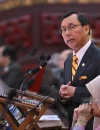 Datuk Seri Dr. Stephen Rundi Utom, Menteri Industri Makanan, Komoditas, dan Pembangunan Wilayah Sarawak, Malaysia, yang menyampaikan rencana penjajakan pasokan beras dari Sambas, Kalimantan Barat. (Foto: Japen Malaysia)
