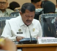 Dirjen Pas Mashudi saat RDPU Komisi XIII DPR RI sebelum mengundurkan diri dari jabatannya. (Foto: ditjenpas)