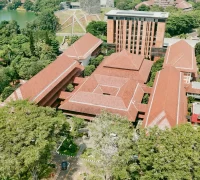 Gedung Fakultas Hukum UI, terkait kasus kekerasan verbal mahasiswa yang tengah diselidiki.