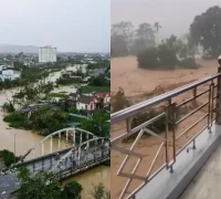topan bualoi Jalan tergenang banjir setelah Topan Bualoi melanda Filipina dan Vietnam. (Dok. AFP/ X.com/irene_makarenko)