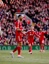 Pemain Liverpool, Cody Gakpo merayakan gol ke gawang West Ham dalam laga Premier League di Anfield dengan skor akhir 5-2.