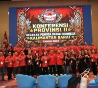 Wagub Krisantus Kurniawan saat menghadiri Konferprov II GERDAYAK Kalbar di Pontianak.