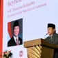 Presiden Republik Indonesia Prabowo Subianto menyampaikan sambutan pada Gala Iftar Dinner Business Summit di U.S. Chamber of Commerce, Washington DC.