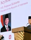 Presiden Republik Indonesia Prabowo Subianto menyampaikan sambutan pada Gala Iftar Dinner Business Summit di U.S. Chamber of Commerce, Washington DC.