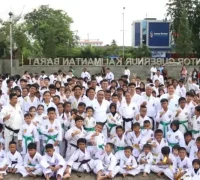 Wagub Kalbar Krisantus Kurniawan memimpin Gashuku INKANAS Kalbar di halaman Kantor Gubernur Kalimantan Barat.