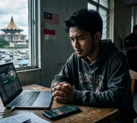 Ilustrasi AI- WNI 19 tahun terlibat kasus judi online di Sarawak, Malaysia.