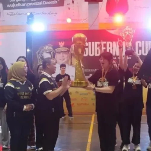 Penutupan Gubernur Cup Vol.1 Kalbar 2026 di GOR Perbasi Pontianak, Sabtu (11/4/2026).