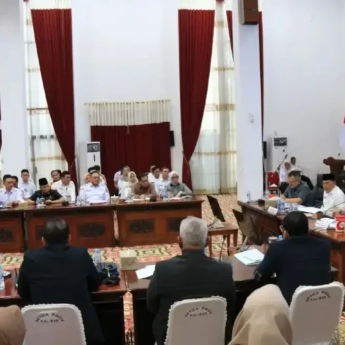 Gubernur Kalbar Ria Norsan menyampaikan usulan percepatan pemekaran Kapuas Raya saat kunjungan kerja DPR RI di Pontianak.