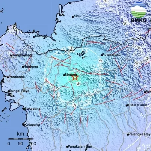 Gempa Melawi terasa hingga Sintang dan Sanggau, BMKG catat pusat gempa darat.