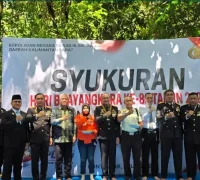 Sekda Kalbar Harisson menghadiri peringatan Hari Bhayangkara ke-80 bersama Polda Kalbar di Arboretum Sylva Untan Pontianak.