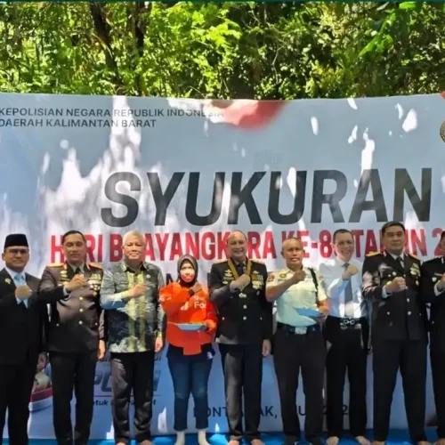 Sekda Kalbar Harisson menghadiri peringatan Hari Bhayangkara ke-80 bersama Polda Kalbar di Arboretum Sylva Untan Pontianak.