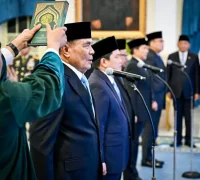 Suasana pelantikan menteri dan wakil menteri Kabinet Merah Putih 2025 Suasana pelantikan menteri dan wakil menteri Kabinet Merah Putih 2025. (BPMI Setpres)