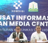 Abdul Muhari memberikan pembaruan penanganan banjir dan longsor di Aceh, Sumut, dan Sumbar. (Dok. BNPB)