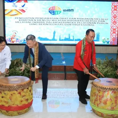 Wagub Kalbar Krisantus menghadiri kegiatan penguatan pengawasan obat dan makanan BBPOM Pontianak di Aula Garuda Kantor Gubernur Kalbar.