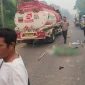 Kecelakaan truk trailer dan dua sepeda motor di Jalan Trans Kalimantan KM 22, Kubu Raya. (Res-KKR)