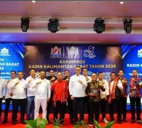 Wagub Krisantus Kurniawan menghadiri Rapimprov KADIN Kalbar 2026 di Kubu Raya.