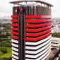 Gedung KPK di Jakarta terkait penahanan tersangka kasus korupsi kuota haji.