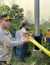 Garis polisi dipasang di lokasi kebakaran lahan Punggur Kecil oleh Polres Kubu Raya untuk penyelidikan.