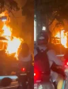 kebakaran di kawasan Jalan Ahmad Yani dekat deretan Polda Kalimantan Barat, Pontianak.