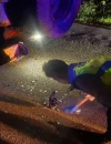 Petugas Satlantas Polres Sekadau melakukan olah TKP kecelakaan maut di Jalan Raya Sekadau-Sanggau.