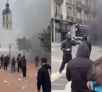 Kerusuhan di Prancis saat demonstrasi menentang kenaikan biaya hidup di Paris. (Foto: x.com/shafeKoreshe)